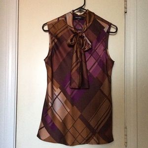 Nine West Sleeveless Tie Blouse